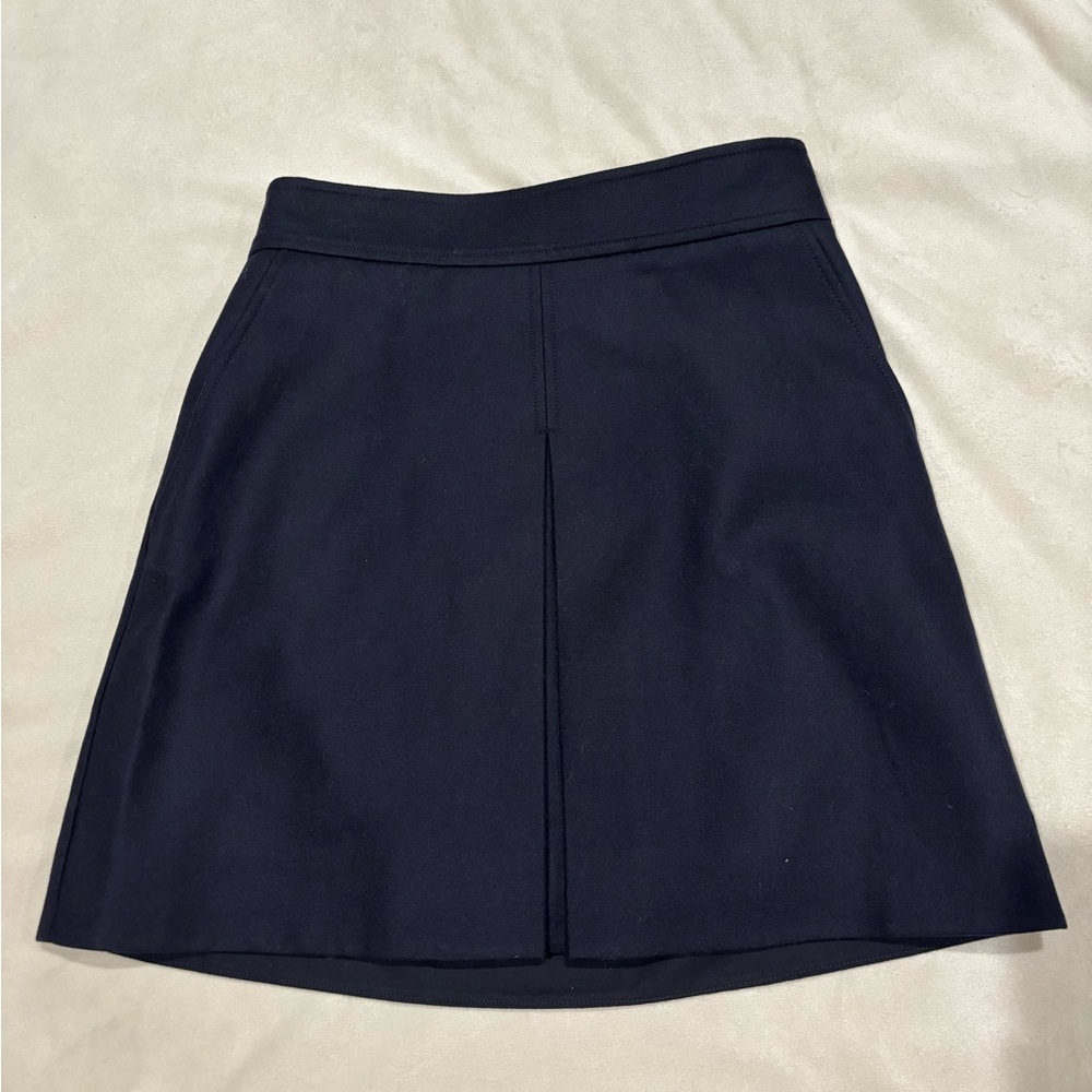 COS Wool Cashmere Navy Mini Skirt